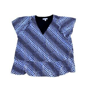 MICHAEL KORS V Neck Blouse Top Shirt Women's 3X Polyester Floral Designe…​